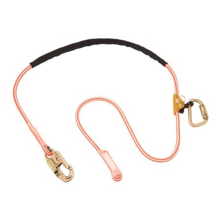 3M Dbi-Sala Pole Climber Adjustable Rope Positioning Lanyard, 8 ft Length, Snap Hook and Carabiner, 1 Leg(s) 1234070